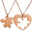 Heart Puzzle Medal Necklaces for Engraving - Rose Gold