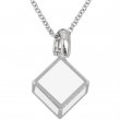 Collier médaille cube 3D sublimable 19x19mm - Argent