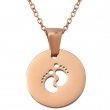 Collar medalla pies troquelados para grabado - Oro rosa