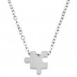 Collar medalla puzzle para grabado - Plata