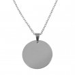 Collar medalla redonda Ø20mm para grabado - Plata