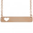 Collar rectangular 35x6mm con corazón para grabado - Oro rosa