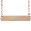Horizontal Rectangular Necklace 35x6mm for Engraving - Rose Gold
