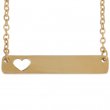 Collar rectangular 35x6mm con corazón para grabado - Oro