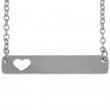 Collar rectangular 35x6mm con corazón para grabado - Plata