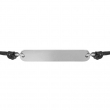 Leather and Steel Cord Bracelet for Engraving - Silver