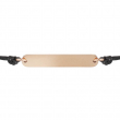 Leather and Steel Cord Bracelet for Engraving - Rose Gold