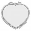 Sublimatable Compact Mirror - Heart - Silver 7x7cm