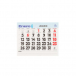 Faldilla calendario mensual 12 x 11 cm