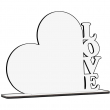 Photopanneau Love avec support en bois MDF3 sublimable