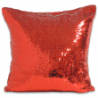 Housse de coussin à sequins réversibles - Carré - Rouge/Blanc