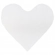 Heart Cushion Cover - Plush Fabric - 45x38cm - White