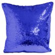 Sublimation Sequin Cushion Cover with White Reverse - Blue/White