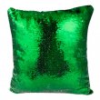 Sublimation Sequin Cushion Cover with White Reverse - Green/White