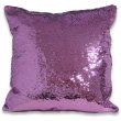 Cushion Cover with reversible sequins - Square - Purple/White