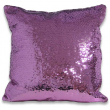 Housse de coussin à sequins réversibles - Carré - Violet/Blanc