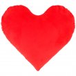 Heart Cushion Cover - Plush Fabric - 45x38cm - White & Red