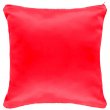 Housse de coussin simili satin sublimable avec dos couleur rouge