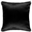 Housse de coussin simili satin sublimable avec dos couleur noire