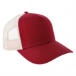 Two-Tone Rapper Cotton Trucker Cap - Maroon/Stone