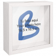 Tirelire porte-photos en bois blanc - Carré 18x18