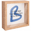 Tirelire porte-photos en bois foncé - Carré 18x18