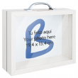 Tirelire photo en bois en forme de valise - Blanc