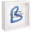 Hucha portafotos de madera blanca - Cuadrado 18x18