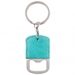 Porte-clés décapsuleur pour sublimation acier et similicuir bleu