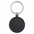 Engraved Black Aluminium Keyring with Silver Ring