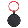 Engraved Black Aluminium Keyring with Red Ring