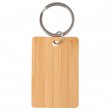 Porte-clés en bambou rectangle 4x6cm - Pack 5 pcs