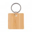 Porte-clés en bambou carré 4,5x4,5cm - Pack de 5 pcs