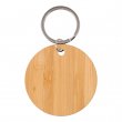 Porte-clés en bambou rond Ø5,5cm - Pack de 5 pcs