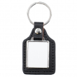 Porte-clés rectangulaire en simili-cuir avec plaque de sublimation 24x30mm