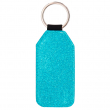 Porte-clés rectangulaire pour sublimation en simili cuir avec dos turquoise à paillettes