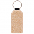 Porte-clés rectangulaire pour sublimation en simili cuir avec dos champagne à paillettes