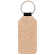 Sublimation Rectangle Keyring - PU Leather - Glitter Back - Champagne