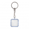 Sublimation Keyring with doming effect and rhinestone border - Square - Pack of 5 units