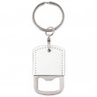 Sublimable Faux Leather Bottle Opener Keyring - White