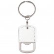 Sublimation Bottle Opener Keyring - Steel and leatherette - White