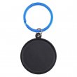 Llavero aluminio negro grabado y anilla azul