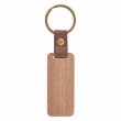 Dark Wood Keyring for Engraving with Leather Strap - Rectangular 2.7x6.5cm