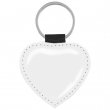 Sublimable Key Ring - Glossy Faux Leather - Heart - 5.5x6cm