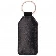 Porte-clés rectangulaire pour sublimation en simili cuir avec dos noir à paillettes