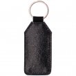 Sublimation Rectangle Keyring - PU Leather - Glitter Back - Black