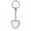 Sublimation Keyring with doming effect and rhinestone border - Heart - Pack of 5 units