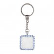 Sublimation Keyring with doming effect and rhinestone border - Square - Pack of 5 units