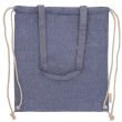 Bolsa mochila de algodón reciclado azul