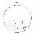 Cadre sublimable pour décoration de Noël 10 cm - Bonhomme de neige - Lot de 4 unités